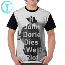 Футболка Walking Dead If John Dorie Dies We Riot, футболка 5x100, хлопковая Футболка с принтом, Мужская Пляжная футболка с коротким рукавом