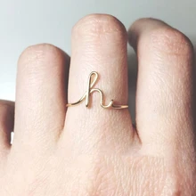 Горячее предложение от A до Z 26 Начальная буква миди кольца для мужчин и женщин ювелирные изделия дизайн розовое золото геометрический костяшки кольца креативный подарок