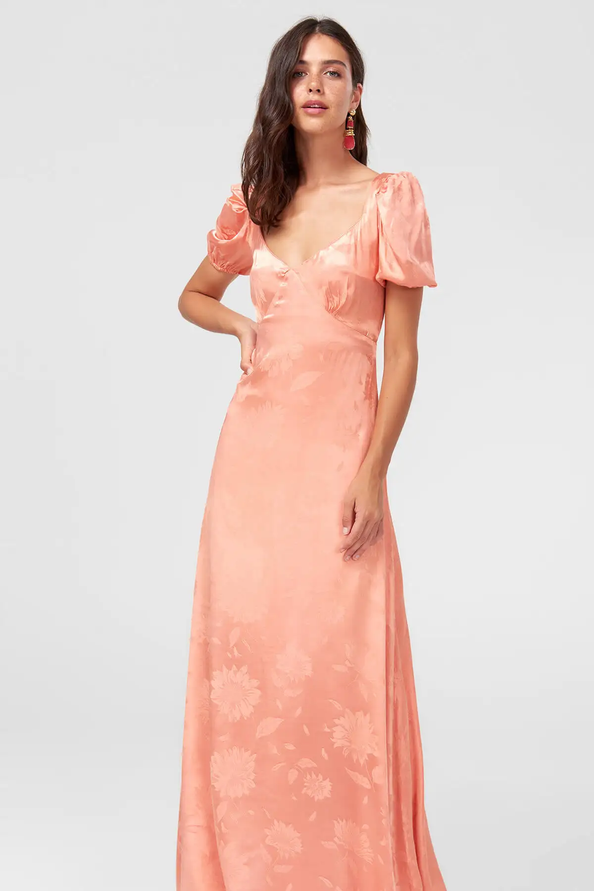 

Trendyol Powder Jacquard Patterned Advanced Arm Evening Dress TPRSS18FZ0342