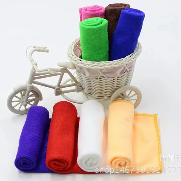 1Pcs 25*25 cm Clean Cloth Small Kerchief  Soft Square Hand Towel Microfiber Car Cleaning Bathroom Towels Water Absorbent 2