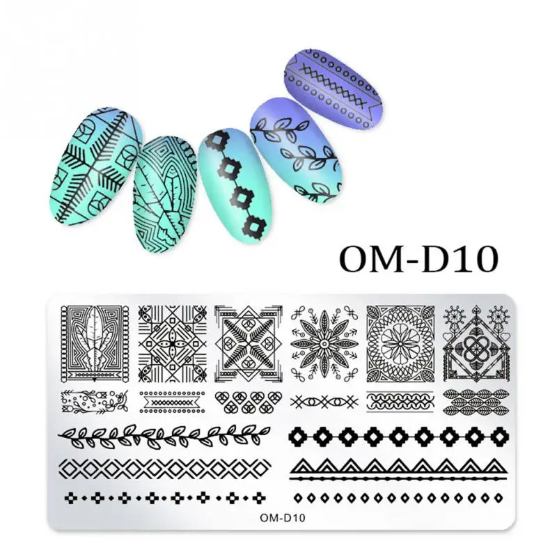 

4 Types Geometry Print Nail Art Tips Design Rectangle Nail Art Stamping Plate for Charming Nail Art Nail Art Sticker&Stamping