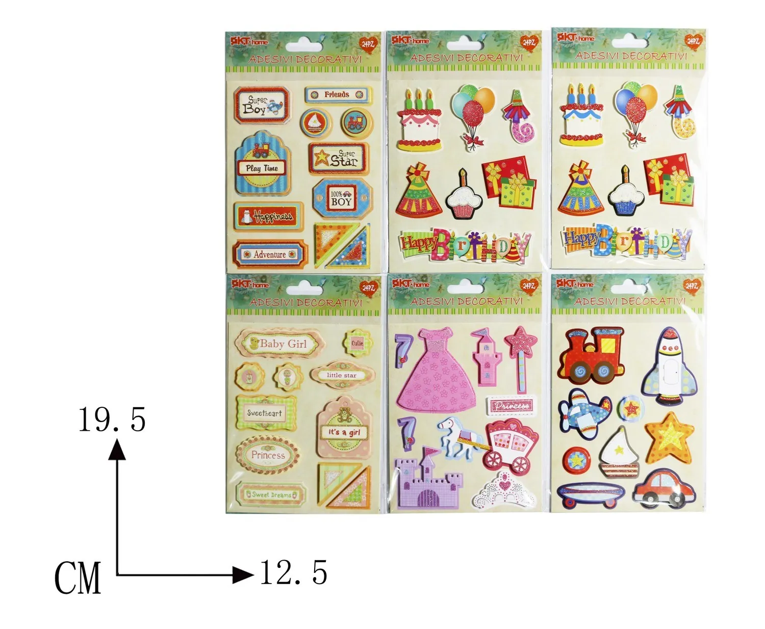 Decorative Stickers for Cards 19.5X12.5in Stationery Stickers from