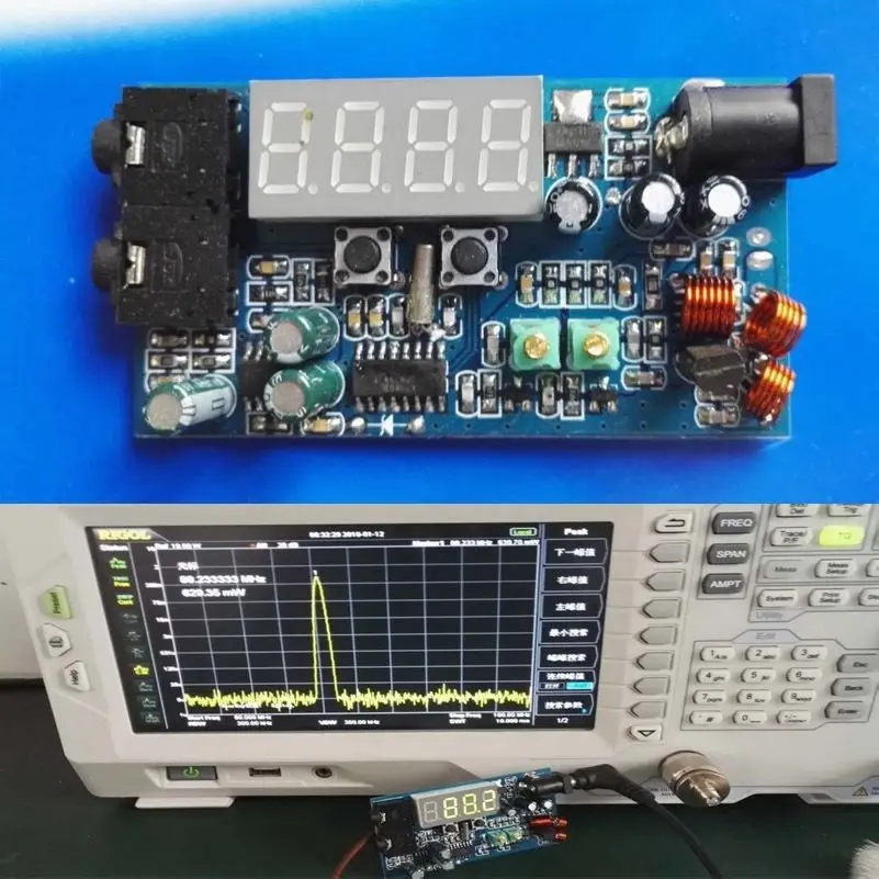 Digital Led Display Frequency Transmissor Pll Stereo Rádio fm Broadcast Station Receiver Kits Faça Você Mesmo dc 12v 0.5w