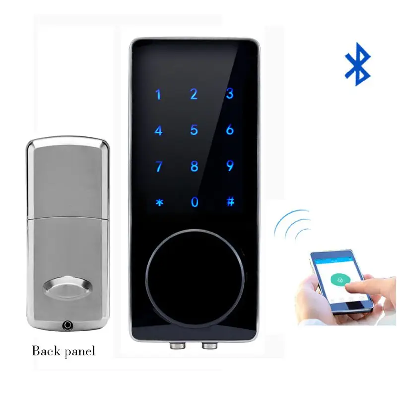 

Hot Silver Zinc Alloy Home Smart Bluetooth Electronic Press Screen Code Password Lock Deadbolt Door Lock Unlock By App Code Ke