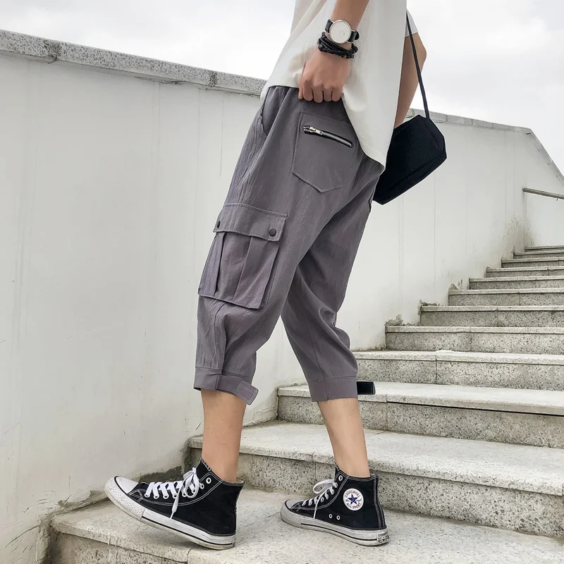 Весна и лето новая Корейская версия Харадзюку мужская Повседневная Свободная тренд мода европейский и американский стиль пять брюк