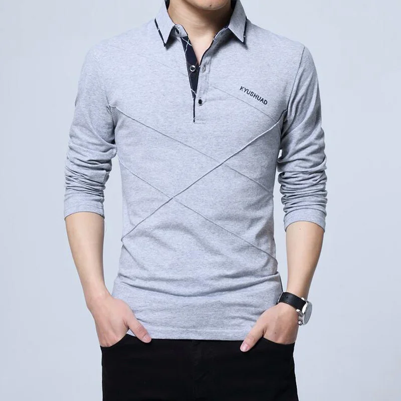 

Brand T Shirt Men Long T-shirt Turn-down Stripe Designer T-shirt Slim Fit Loose Casual Cotton T Shirt Male Plus Size