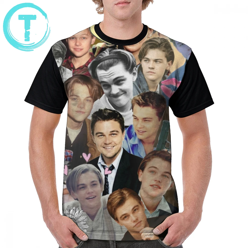 Leonardo Dicaprio T Shirt Leonardo DiCaprio Collage T-Shirt Casual Men Graphic Tee Shirt Big Funny Print Tshirt