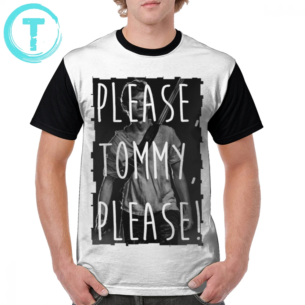 

Maze Runner T Shirt Please Tommy Please T-Shirt Short Sleeve 100 Polyester Graphic Tee Shirt 4xl Beach Print Cute Men Tshirt