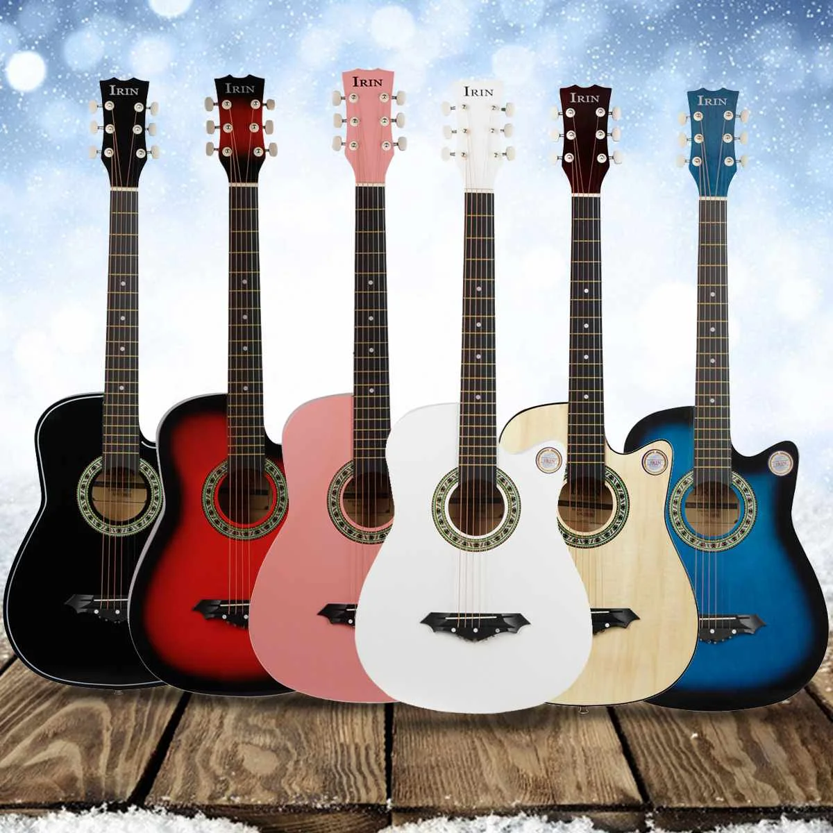 

38 Inch Acoustic Guitar Beginners Getting Started Practicing Guitar Stringed Instruments