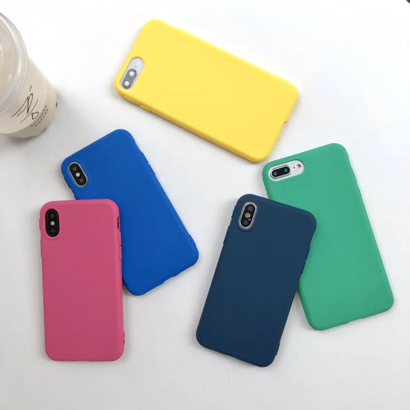 

Luxury Soft Back Matte Color Cases for iPhone11 7 plus 8 6 6s X XS max XR 5 5s SE Case Shockproof TPU Silicone Back Cover Capa