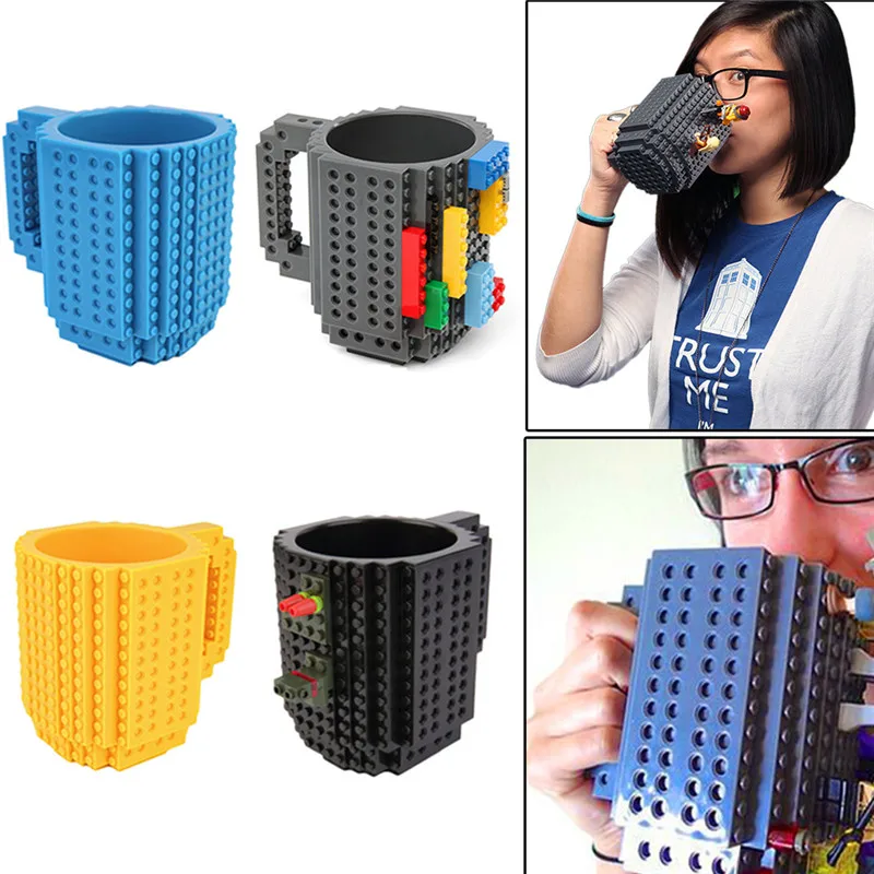 

Drinkware Building Blocks Coffee Mugs DIY Block Puzzle Mug 1 Piece Coffee Cup Build-On Brick Creative Mug Type