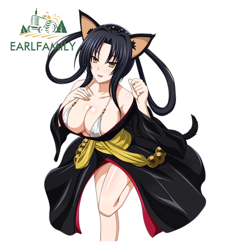 

EARLFAMILY 13cm x 9.07cm Car Styling High School DxD Anime Girl Kuroka Render Waterproof Window Trunk Decal Sexy Car Sticker