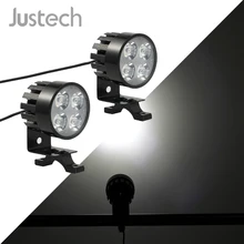 Justech 2 предмета 4 светодиодный s Универсальный мотоцикл, мотобайк, светодиодные спереди прожектор передняя фара лампа 12 24 V 12 V-85 V DC 12 Вт Светодиодный лампочки