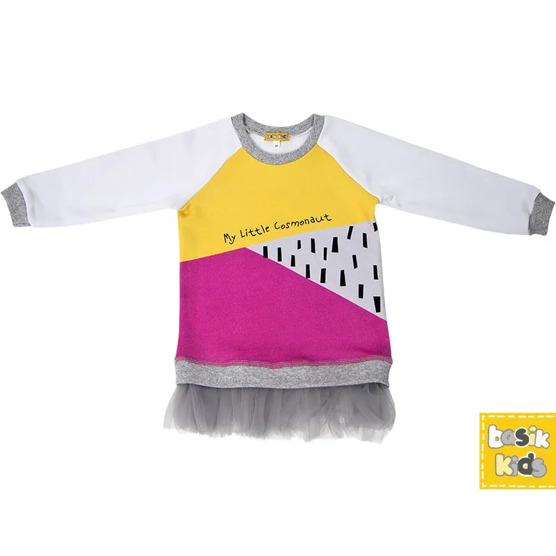 Basik Kids Платье толстовка комбинированное | Мать и ребенок