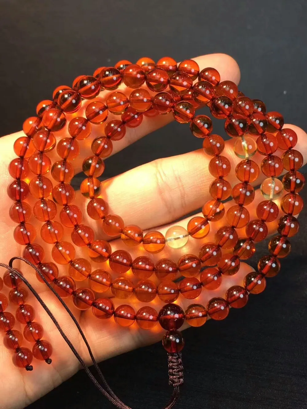 

7.5mm 100% Genuine Natural Blood Amber Gemstone 108 Prayer Round Beads Baltic Precious Stone Woman Bracelet Necklace Aaaaa