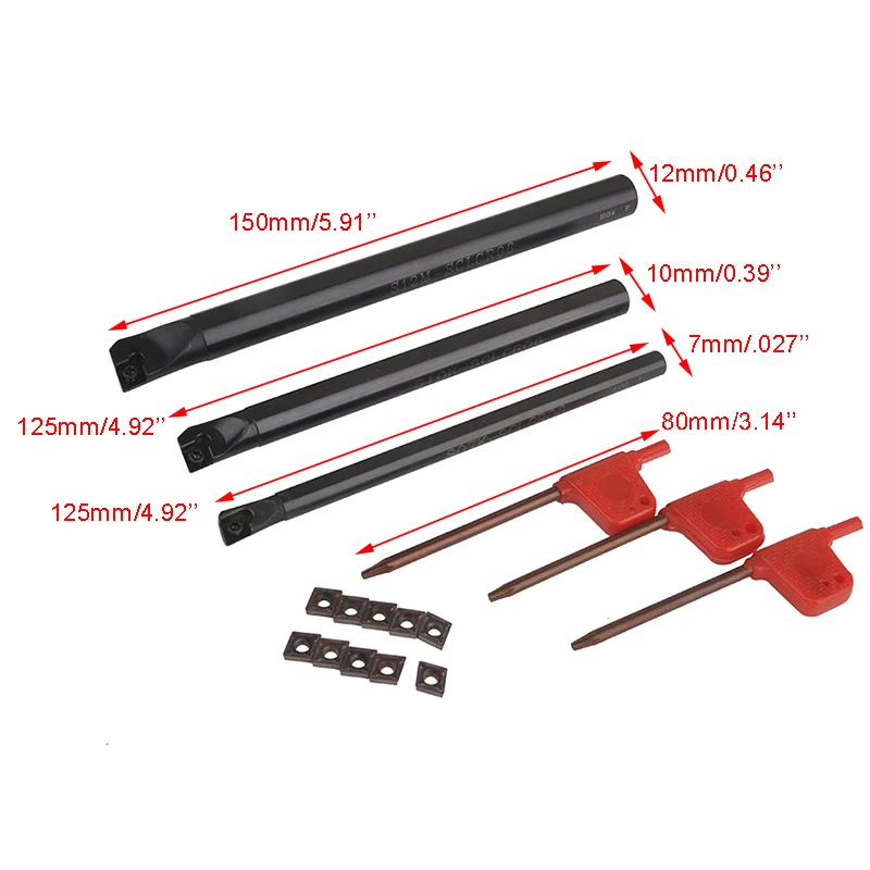 Горячая ЧПУ набор инструментов 10 Ccmt0602 карбидные вставки+ 3 Sclcr расточные держатели инструментов с 3 гаечными ключами для токарного станка