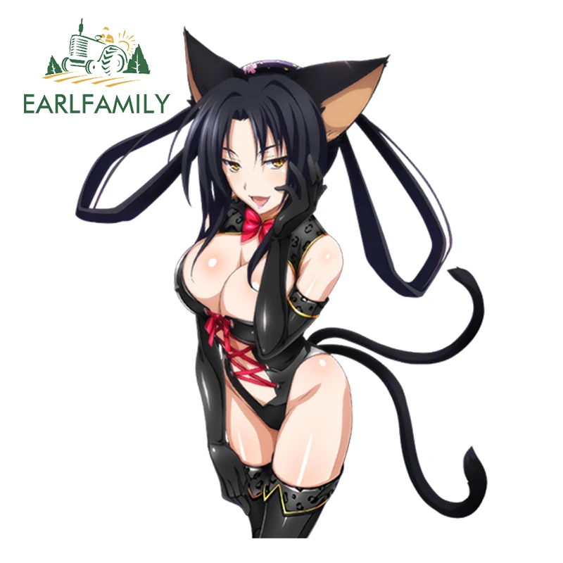 

EARLFAMILY 13cm x 10.43cm Car Styling Sexy Girl Super High School DxD Cartoon Kuroka Render Funny Anime Girl JDM Car Sticker