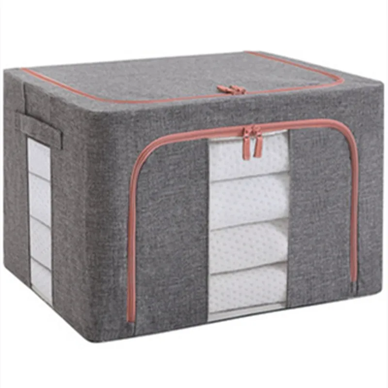 

Stainless Steel Bracket Foldable Transparent Quilt Storage Bag Household Locker Laundry Storage Bag