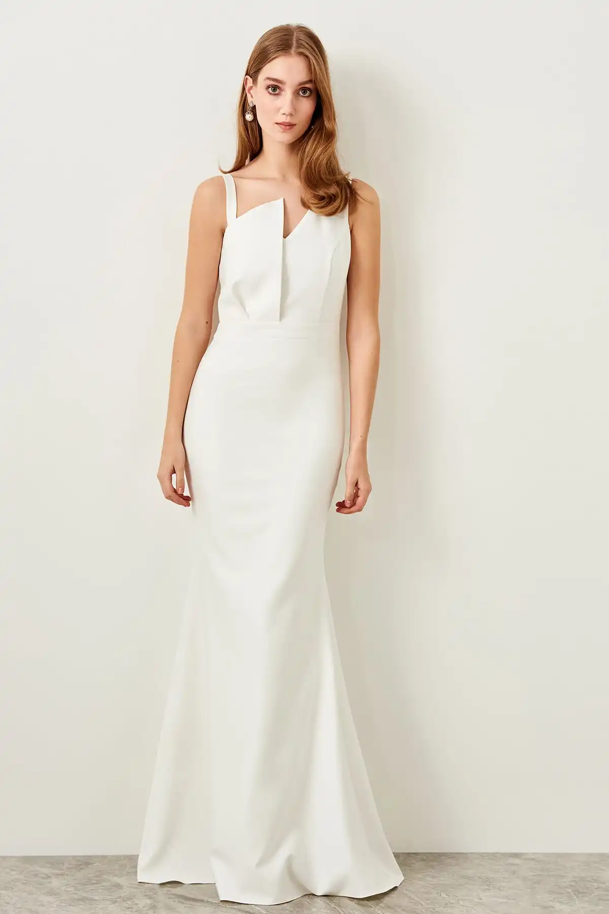 Trendyol вечернее платье цвета слоновой кости TPRSS19BB0121 | Свадьбы и торжества