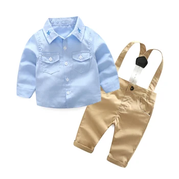

Toddler Direct Selling Real Suit Baby Boy Clothes Carters Spring Newborn Sets Infant Clothing Gentleman Shirt +suspender Trouser