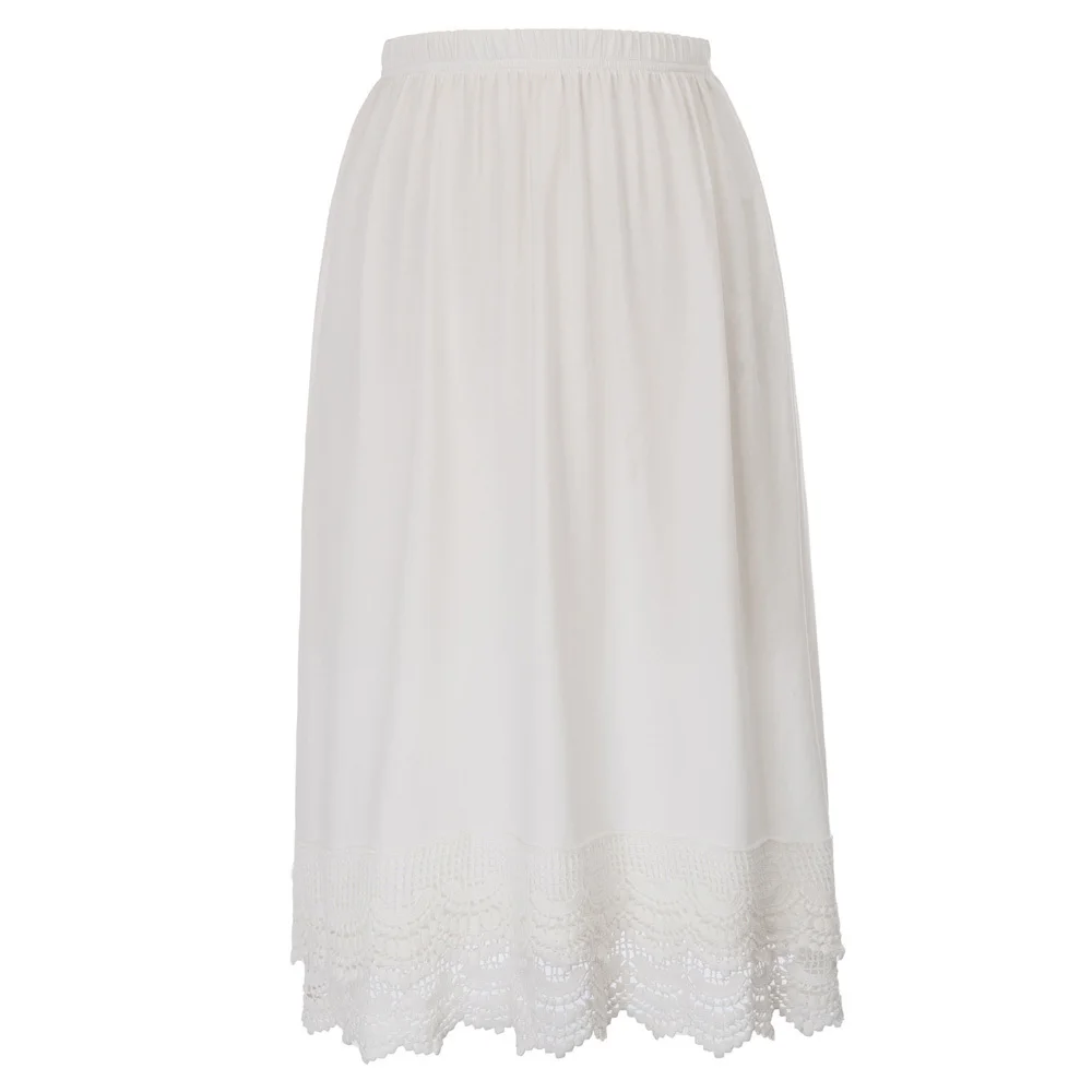 

2018 Autumn Women Satin Half Slip Underskirt Midi Petticoat Loose Fit Sexy Skirt Casual Wear White Black