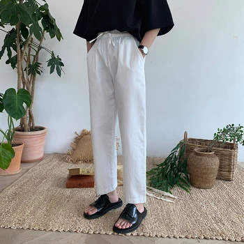 

2019 Spring And Summer New Arrivals Hot Korean Version Of The Couple Casual Men's High Quality Fashion Solid Color Trousers