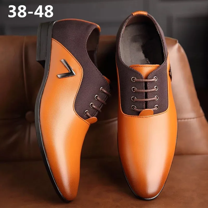 AlexBu мужские оксфорды кожаные sapato social masculino кожаные мужские деловые офисные туфли на шнуровке черные коричневые большие размеры 38-48