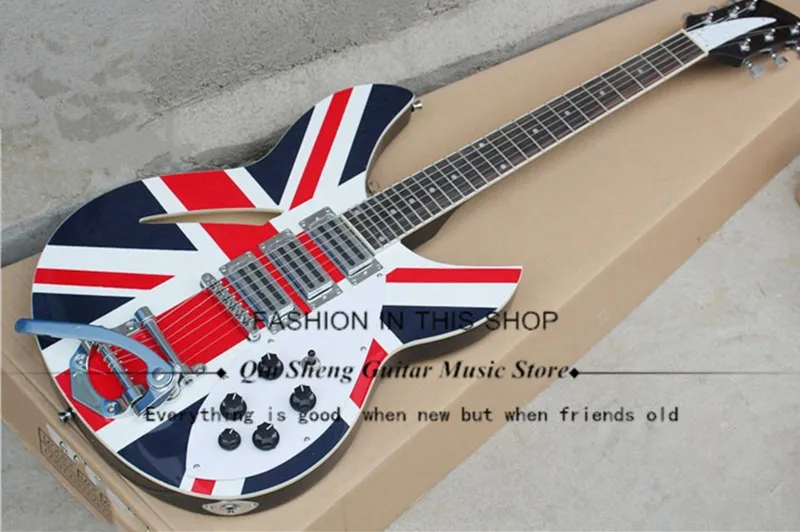 

6 string electric guitar with pattern,527mm scale length,rosewood fingerboard,wwhite pickguard,free shipping,exempt postage
