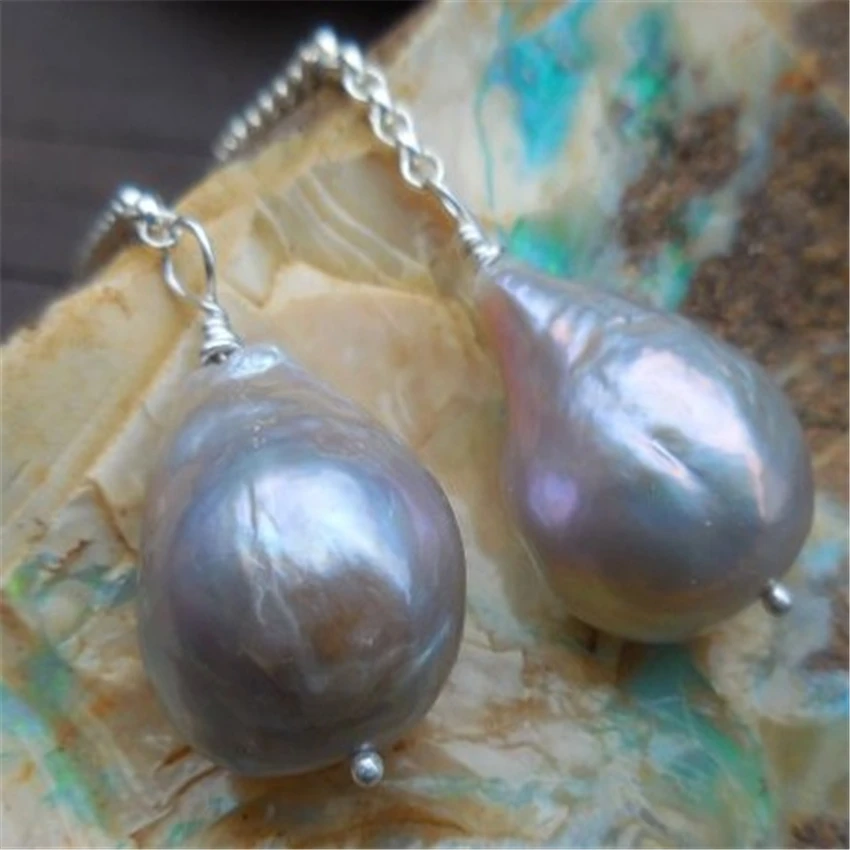 14-16mm White Baroque Pearl Earrings Silver Hook AAA Irregular Personality Diy Delicate Fashion Temperament Accessories Jewelry | Украшения