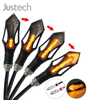 

Justech 4pcs Universal Turn Signal Indicator Light Lamp 12V Amber 12LED Flowing Motorcycle Motorbike For Honda Yamaha Suzuki BMW