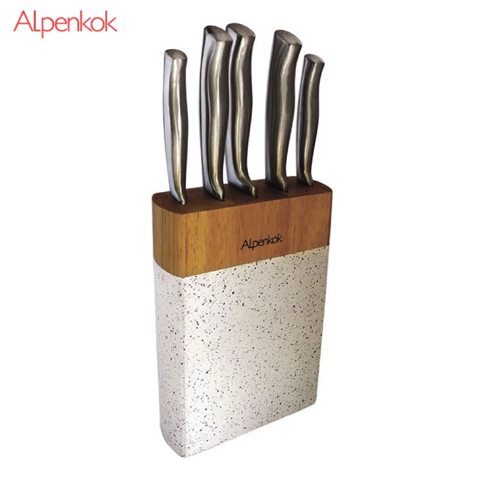 

Kitchen Knives Alpenkok AK-2089 Knife with stand meat chef for fish vegetable cutting universal set Sets