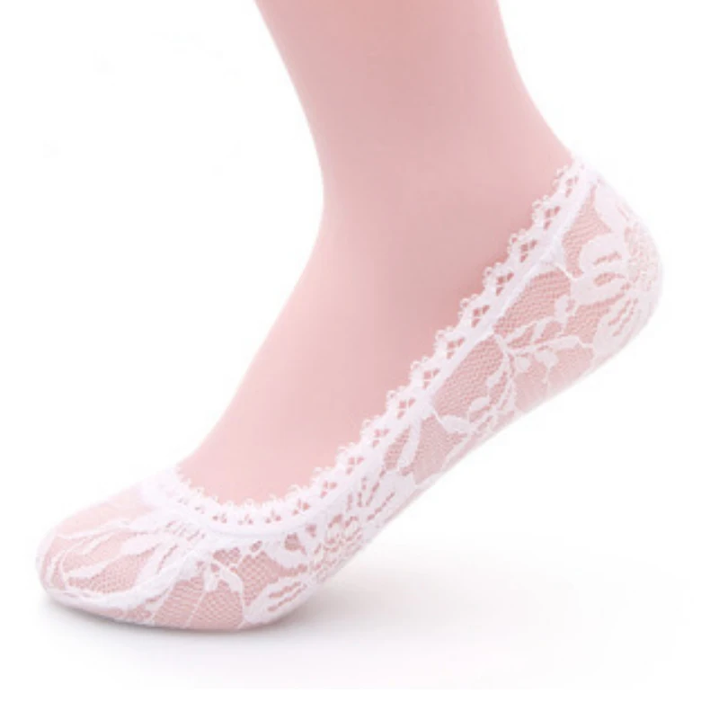 

Fashion Summer Print Lace boat socks Pure Color shallow thin breathable Invisible Women socks