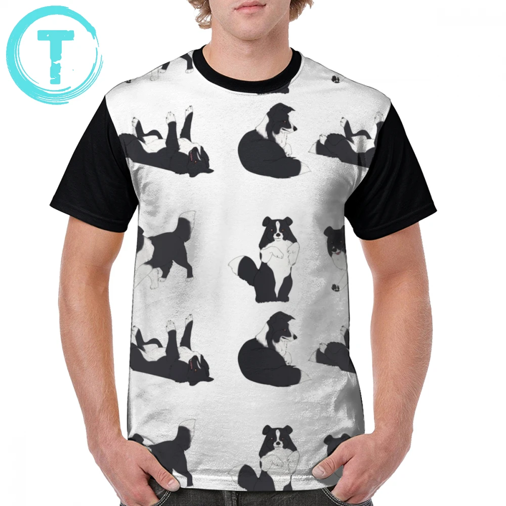 

Sheltie T Shirt Shetland Sheepdog Black T-Shirt Cute Fashion Graphic Tee Shirt Print Short Sleeve Polyester Man XXX Tshirt
