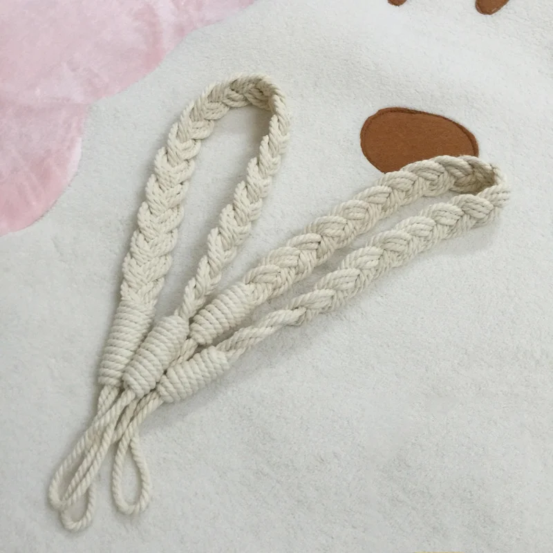 Creamy White Подхваты для штор ручной работы, плетеные холдбэксы, оконные крючки для драпировки, занавески с завязками на спине, украшение для дома - Цвет: Creamy White