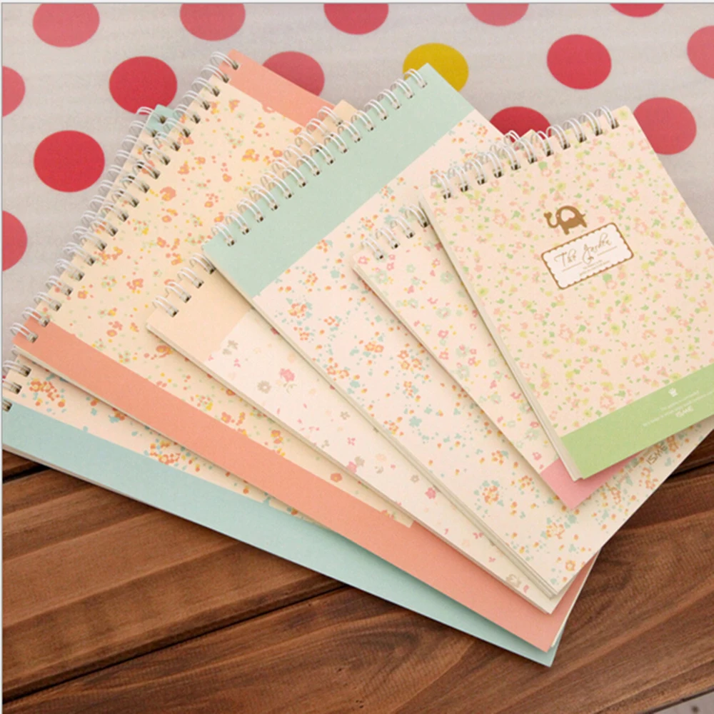

Lovely Flower Notepad Books Creative Office School Stationery Coil Planners Korean Papelaria Sprial Diario Memos Notebooks