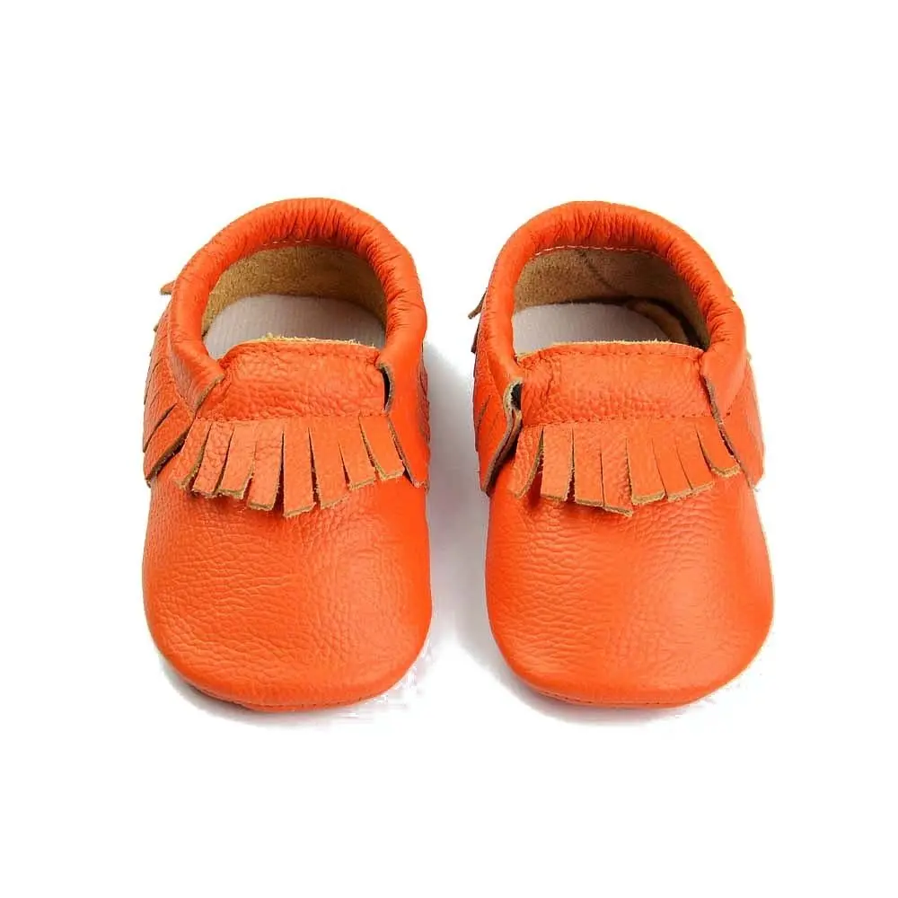orange Мягкая ткань с бахромой для мальчиков и девочек, бант, мягкая подошва, для маленьких девочек, с кисточками; большие размеры; обувь - Цвет: orange