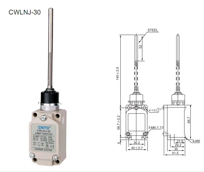 2 шт./лот высокое качество CNTD CWLNJ-30 воблый рычаг Концевой переключатель/микро-переключатель, сильный алюминиевый литой внешний корпус