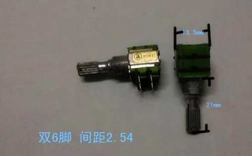 

Free Shipping!! 2pcs 12 type B50k double 6 feet / amplifier potentiometer / volume switch /Electronic Component
