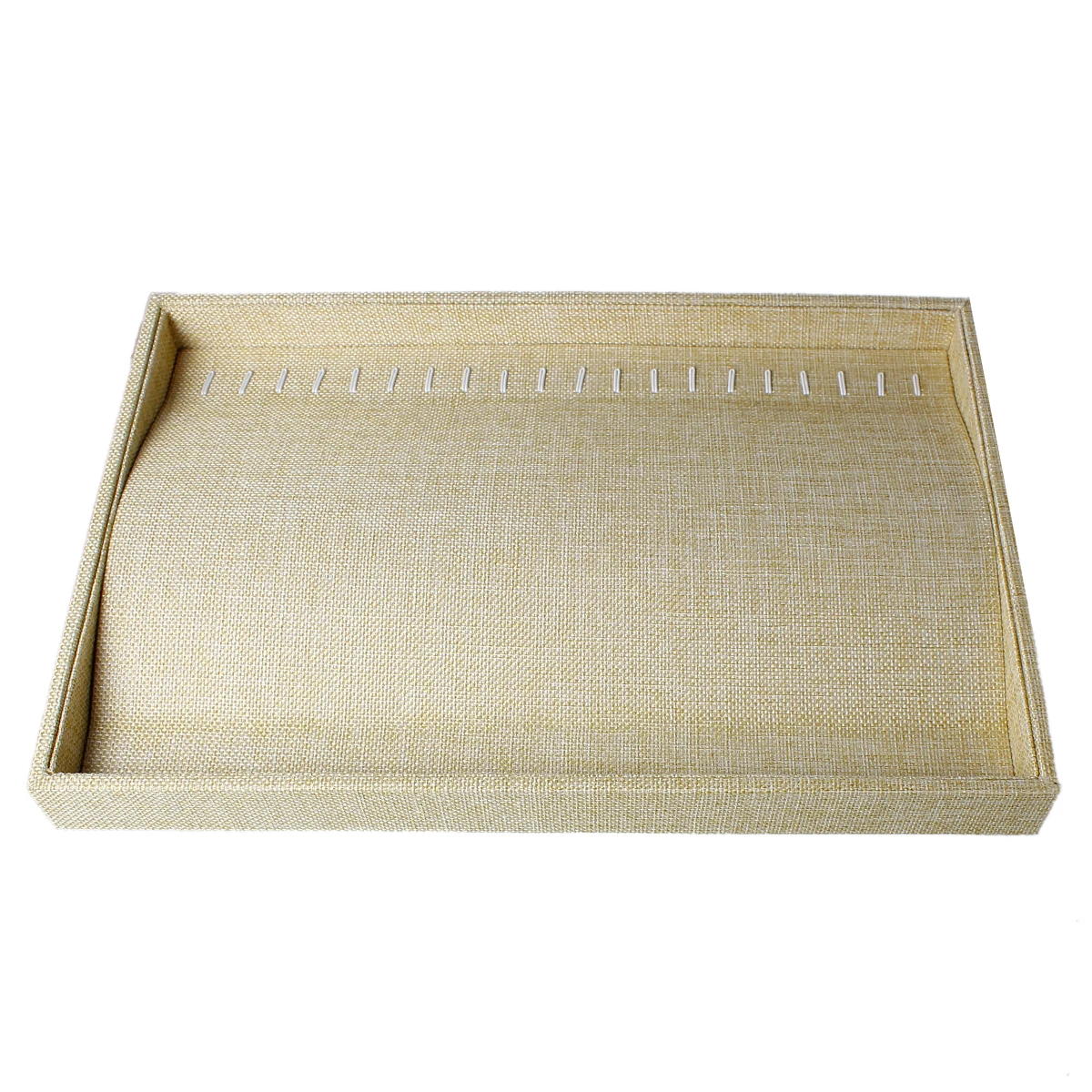 

Doreen Box Burlap Clad Plate Jewelry Necklace Bracelet Bangle Display Tray Rectangle Natural 35cm x 24cm,1 PC 2017 new