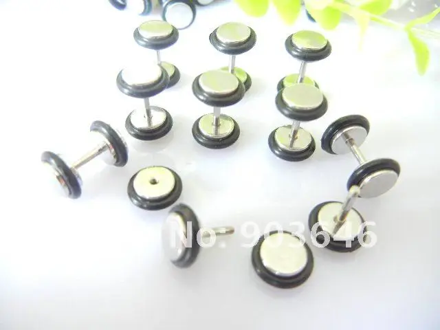 60 шт. stianless Сталь Средства ухода за кожей Jewelry стержня уха Поддельные Вилки обманывают туннели illussion Вилки Бесплатная пересылка 6 мм и 8 мм