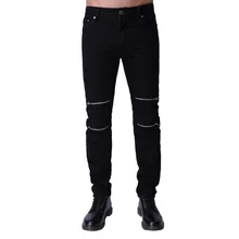 Мужские джинсы на молнии стильные модные байкерские джинсы для мужчин дизайнерские облегающие джинсы H0251
