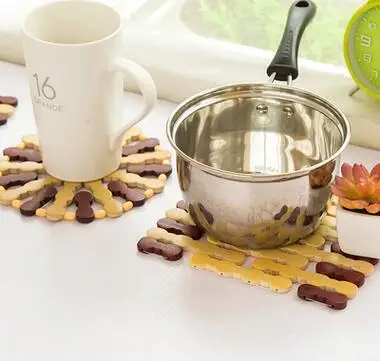 Экологичный Бамбуковый Коврик для изоляции места подставки стола коврики чаши