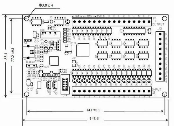 4 оси ЧПУ USB карты Mach3 200 кГц коммутационная плата Интерфейс
