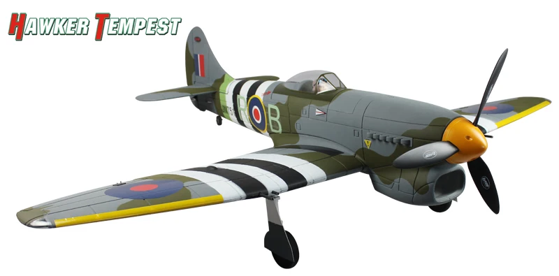 Dynam RC масштаб модель самолета электрическая бесщеточная мощность warbird 2,4 ГГц RTF Hawker Tempest EPO-1250mm