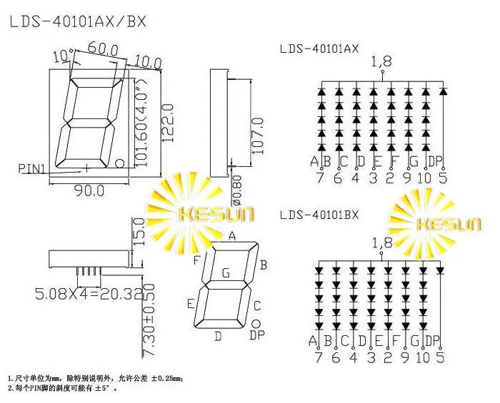 Бесплатная доставка 2 шт. x 4 дюйм(ов) красный 40101BS 40101AS общий анод/катод Одноместный Цифровая труба светодиодный Дисплей модуль