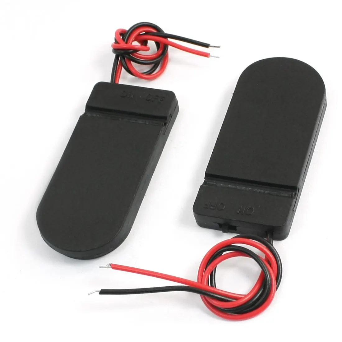 UXCELL 2Pcs Black Wire Lead 2Xcr2032 Coin Cell Button Battery Holder