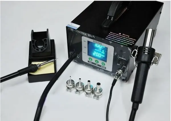 220V 2 in1 Soldering Station(hot gun+iron) Gordak 952-V 952V Intelligent Control