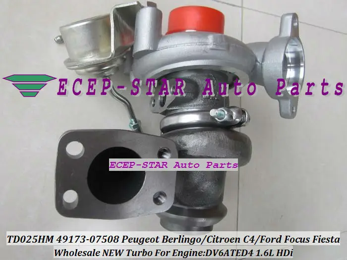 TD02 TD025HM 49173-07508 49173-07506 Turbocharger Fit For Peugeot Berlingo Citroen C4 Ford Focus Fiesta Fusion 1.6L HDi DV6ATED4 (2)