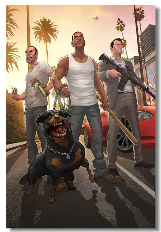 Grand Theft Auto 5 V Game Wall Silk Poster 48x3236x2418x12 Inch