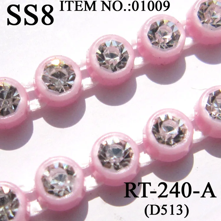 SS8 Plastic Crystal Rhinestone Banding Jewellery Making Accessories 10Yards/lot Crystal Rhinestone Banding Trim AM TAIDIAN